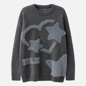 Star Love Embroidered Cozy Sweater